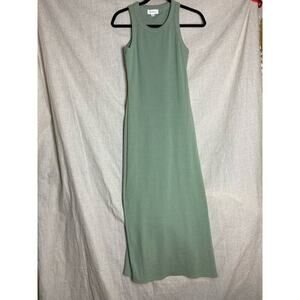Mable Mint Green Ribbed Cotton Bodycon Midi Dress Size M